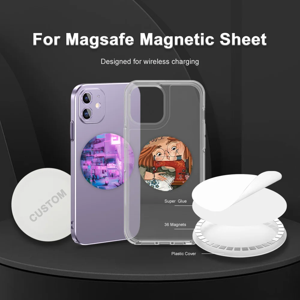 Custom Logo Magnetic Ring Sticker for Iphone Android