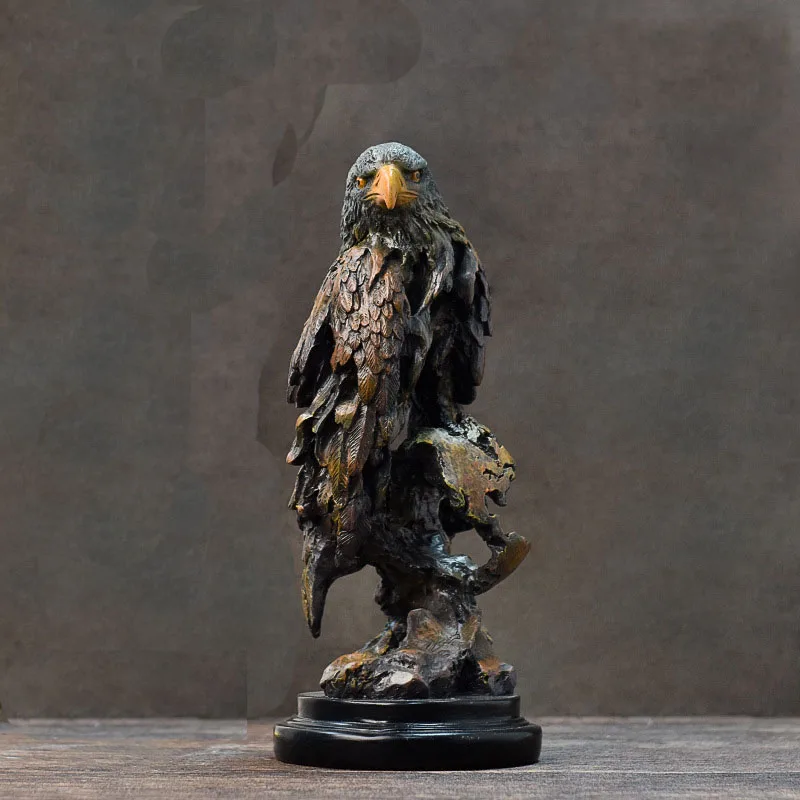 Various POSE Hunting Flying Fighting Double Head Resin Craft Eagle Statue Hand Carved tiger Wolf Horse Animal Head Sculptures