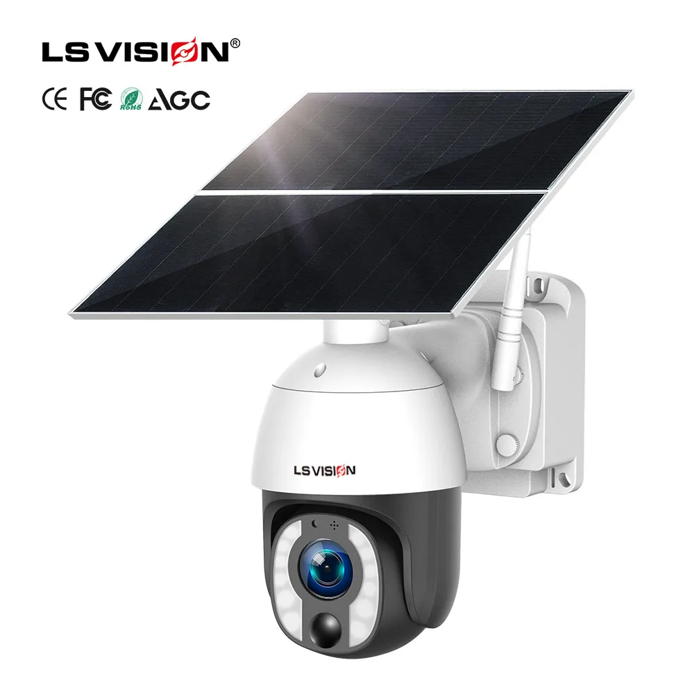LS VISION 2024 New Arrival 20W Solar Outdoor Security Camera with 4G Version 5MP Video Recording IP Network