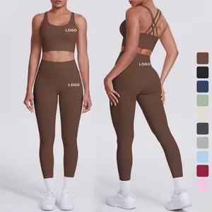 Custom Activewear Set Women Round Neck Sports Bra Women Activewear Gym Clothes