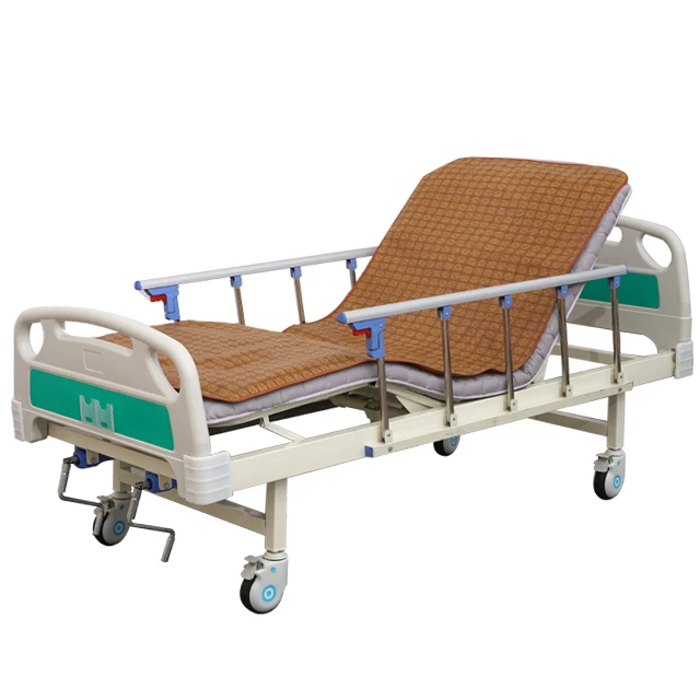 MT Medical Manual 2 Cranks Function Hospital Equipment Folding Metal Manual Hospital Bed
