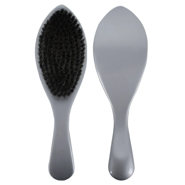 Custom Men's Grooming Beard Brush New Design Wooden Wave Brush 360 Curved Medium Hard Boar Bristle Brush