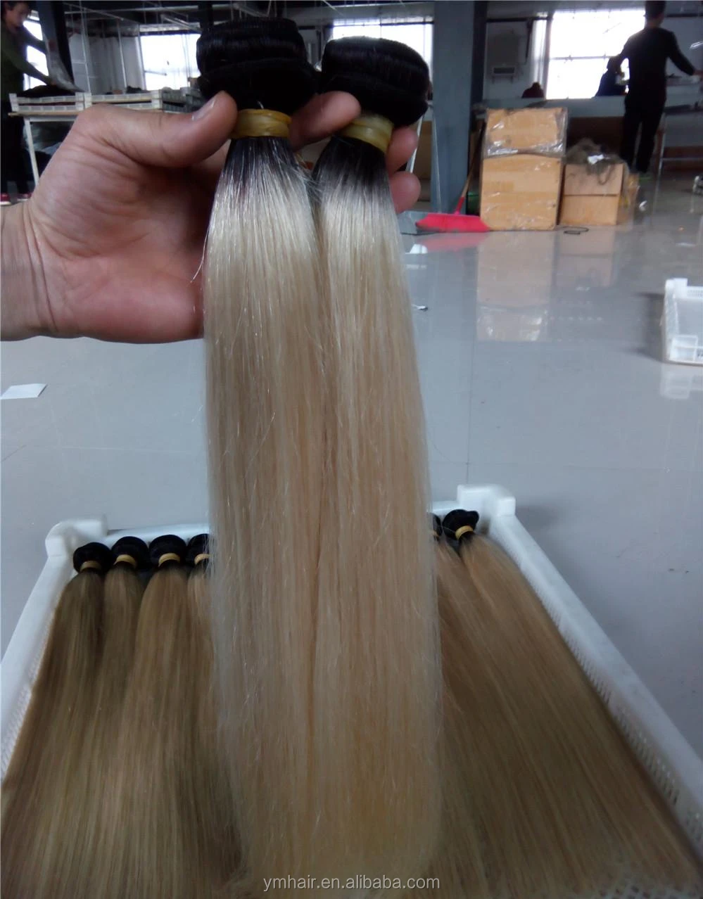613 Ombre Blonde Hair Weft Dark Roots Silk Straight Hair Weave For White  Women Brazilian Remy Human Hair Weft In Stock - Buy 613 Ombre Blonde Hair  Weft,Hair Weave For White Women,Brazilian