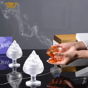Business Back Flow Burner Luxury Box Thurible Gift Set Packaging Table Decoration Crystal Incense Burner  Sticks Holder