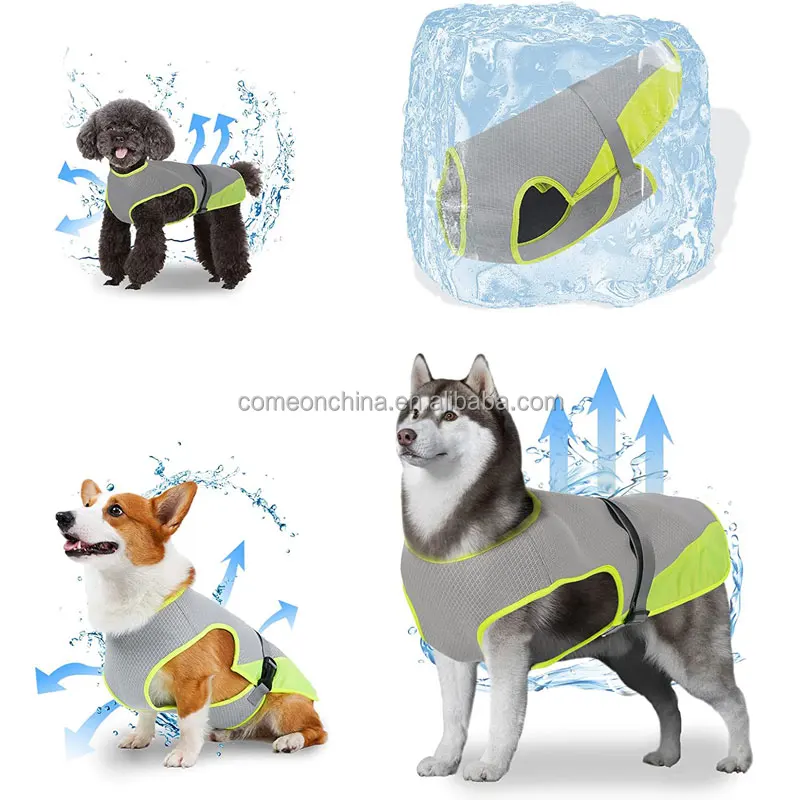 Adjustable Pet Dog Cooling Vest And Cooling Collar Summer Jacket Coat