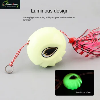 Cheery Mudah HT1223 Full Moon Luminous Artificial Hard Bait Bass Bottom Fishing Ocean Beach Use Modified Lead Plate Design Hooks – Hard Lure – view 5