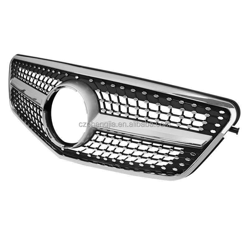 Silver Abs Front Bumper Car Grills Diamond Grille For Mercedes Benz E