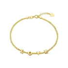 Custom Letter Bracelet 1000s 18K Real Gold Bracelet for Women Fashionable Jewelry