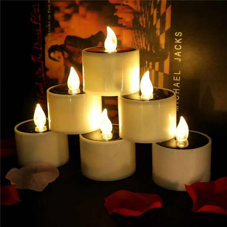 5 X Floating LED Flameless Candles - Battery Powered Indoor Hanging Window Or Table Lighting Decorations - Each H15.5 X 1.5cm