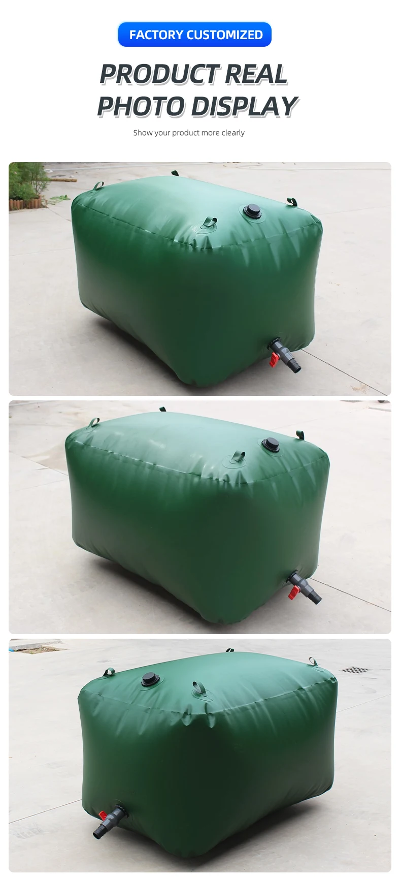 Agriculture Rectangular Flexible Water Storage Tank Collapsible Soft ...