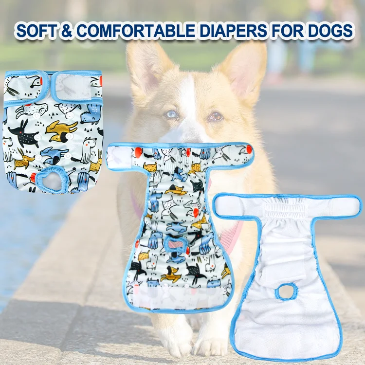 Durable Nappies for Dogs Uk Soft Breathable Senior Dog Incontinence Products French Bulldog Diaper