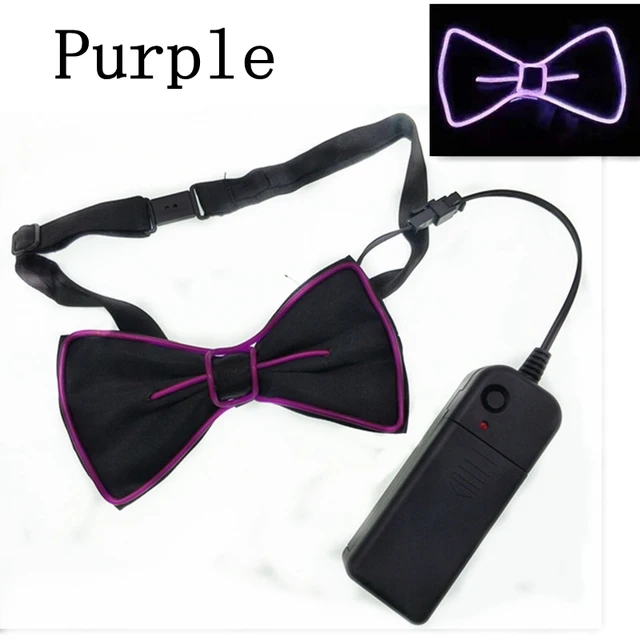 LED Bow Tie Adjustable Light up Novelty Party Glowing