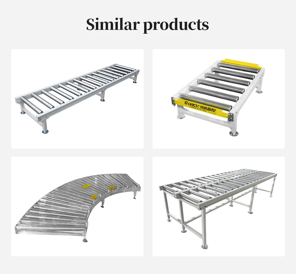 Heavy Duty Galvanized Drum Automated Roller Conveyor Motorized Conveyor Roll Packing Line With Speed Adjustable details