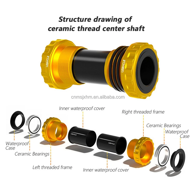 Ceramic Bearing Bb Shaft Bicycle Bottom Axis Thread Type Crankset Bearing Road Bike Bottom