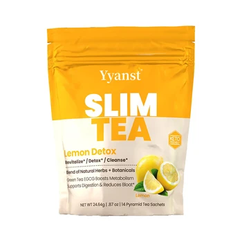 Private Label Lemon Flavor Slim Tea Intestinal Peristalsis Remove Accelerate Liver Excretion Metabolism Natural Energy Powder