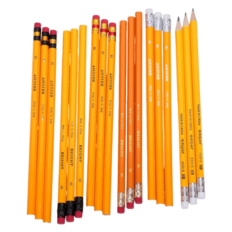 Promotion Custom Logo Printed Black Wooden Pencil Hb Pencil With Eraser