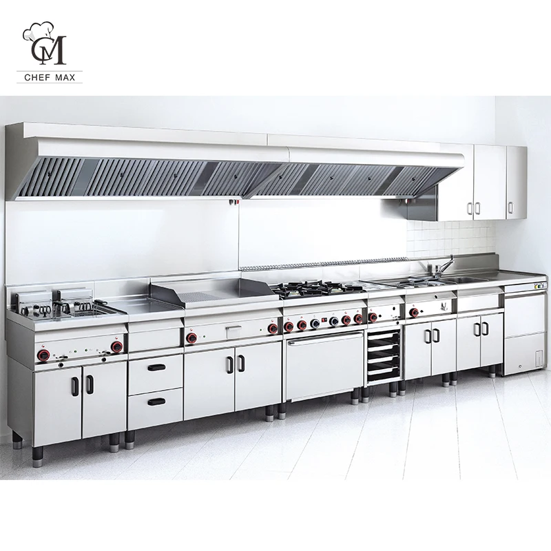 Stainless Steel Kfc Mcdonald Burger Commercial Fast Food Kitchen