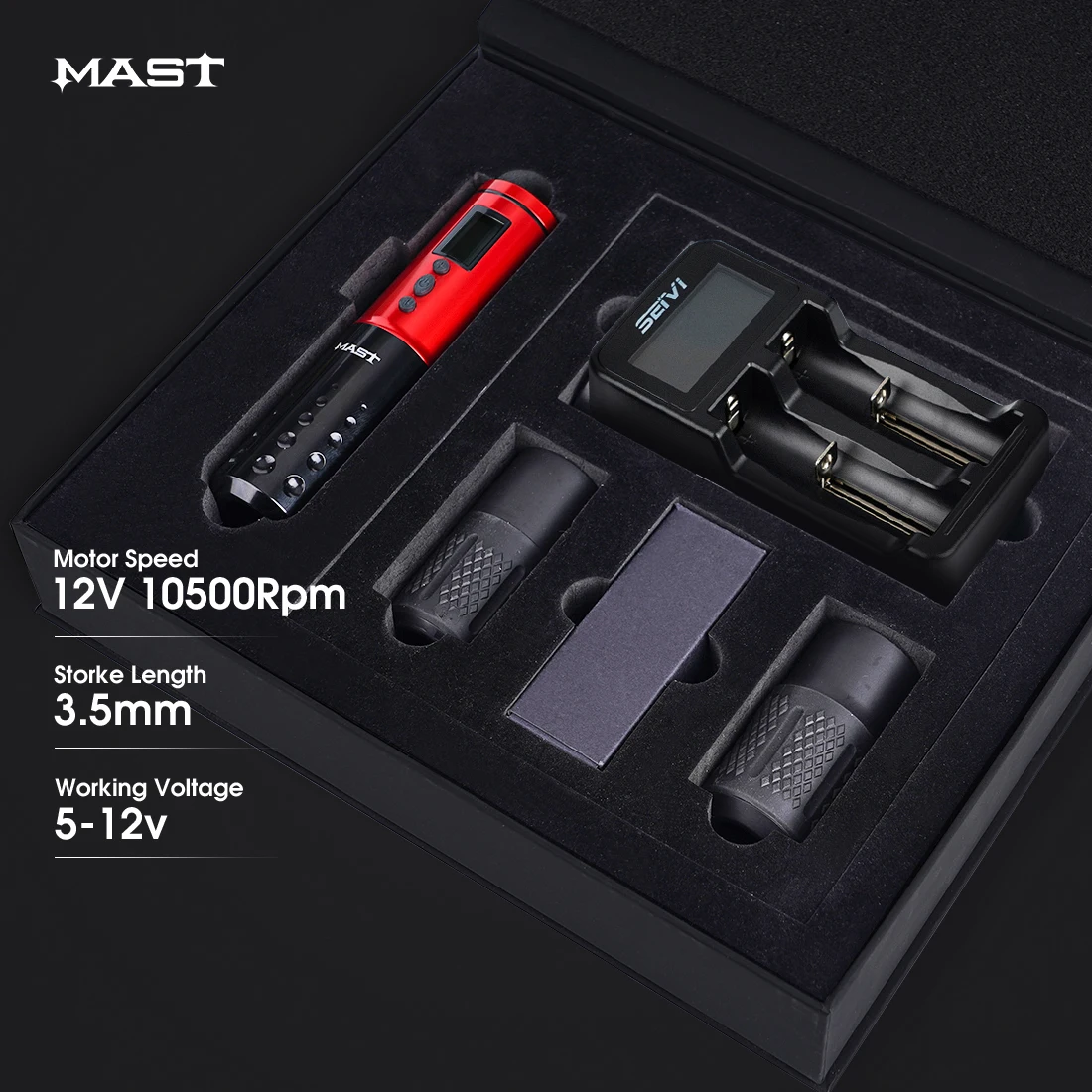 Dragonhawk Kabellose Tattoo-Maschine – Rotary Pen, 1500 MAh, 3,5 Mm Stroke, Mit 20 Cartridges