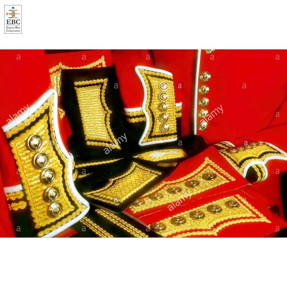 Oem Hand Embroidered Gold Bullion Collars And Cuffs For Ceremonial