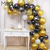 Oro metallizzato nero bianco palloncini ghirlanda