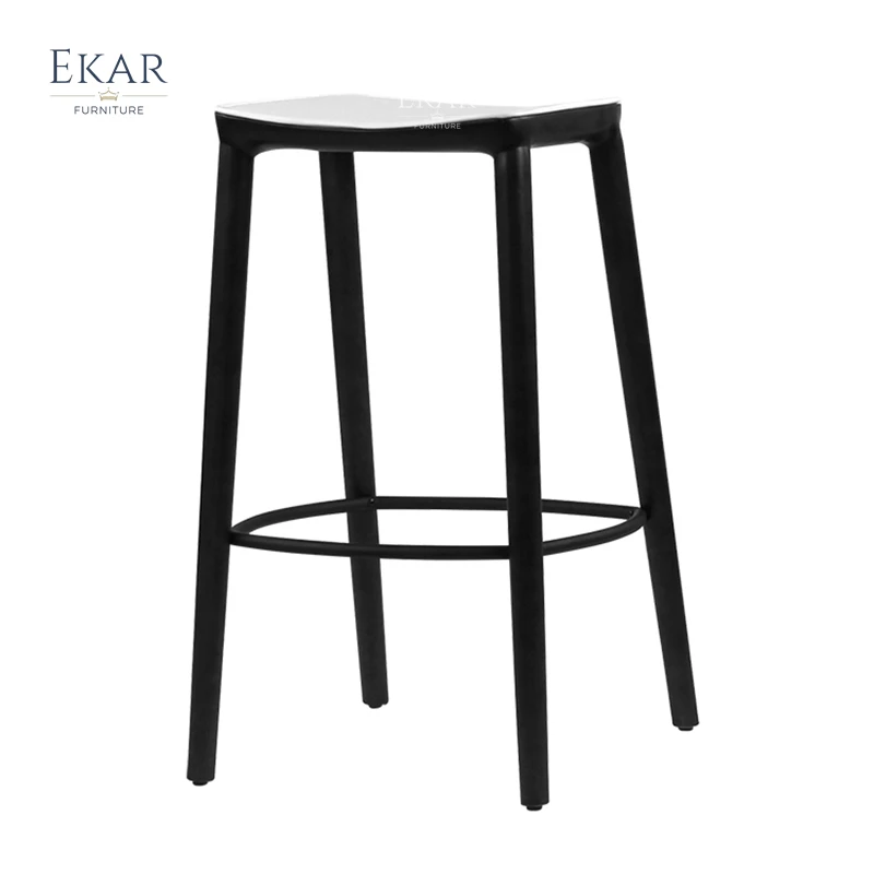 Simple Design Faux Leather Wooden Bar Counter Chair Bar Stool manufacture