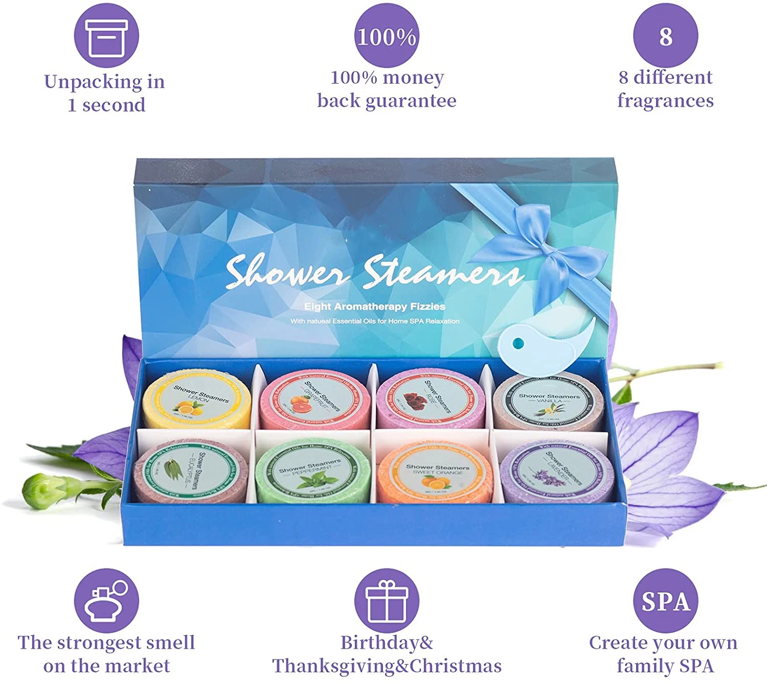 Aixin Private Label Natural Pure Essential Oil Perfumed Relaxing Aromatherapy Organic Shower Steamer Tablets Set Bath Tablets