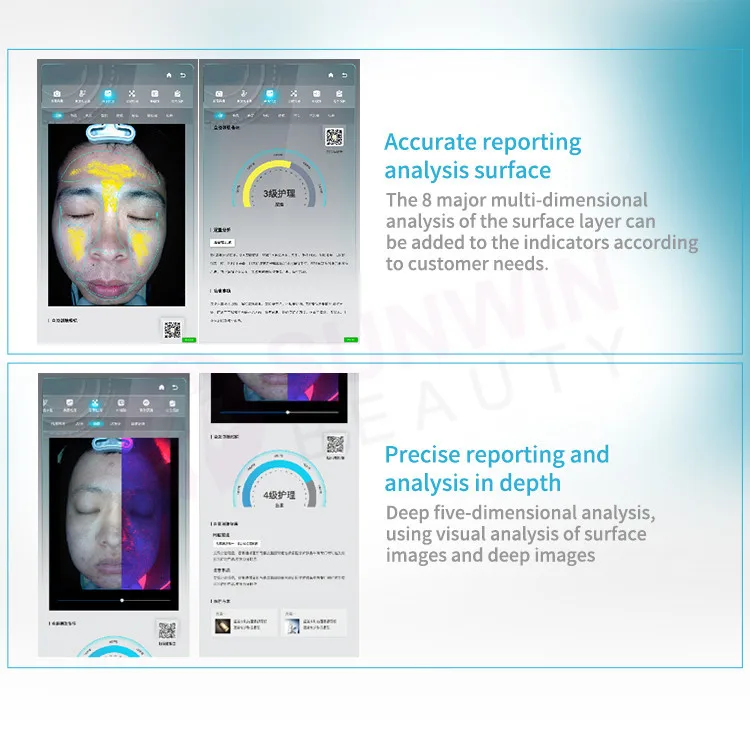 Moji AI profession intelligent imager face skin texting scanner 3d facial skin camera color analyzer machine facial