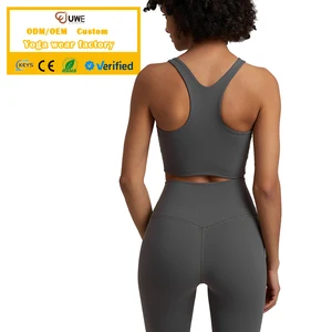 Basic High Neck Bra Women Racerback Padded Gym Workout Bra Yoga Top