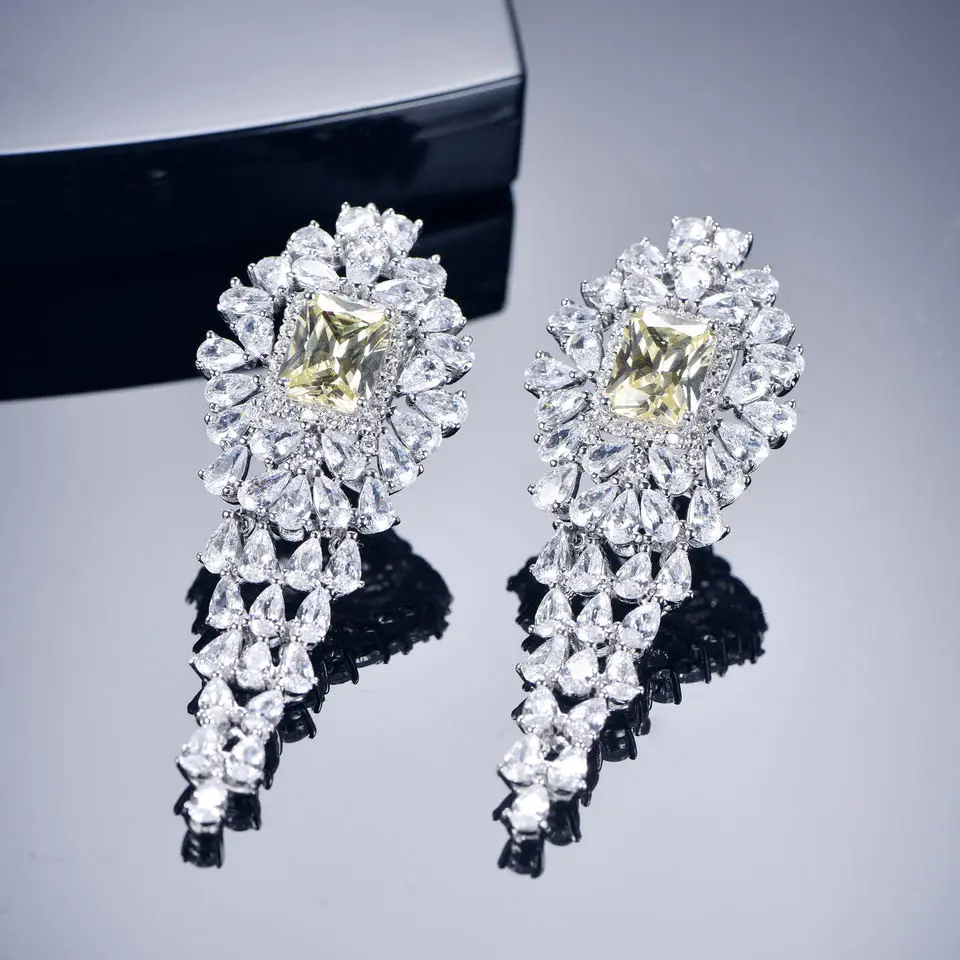 925 silver drop sterling silver wholesale fashion earring cubic zircon womens wholesale earring