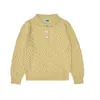 23fub creamy yellow wool lapel top
