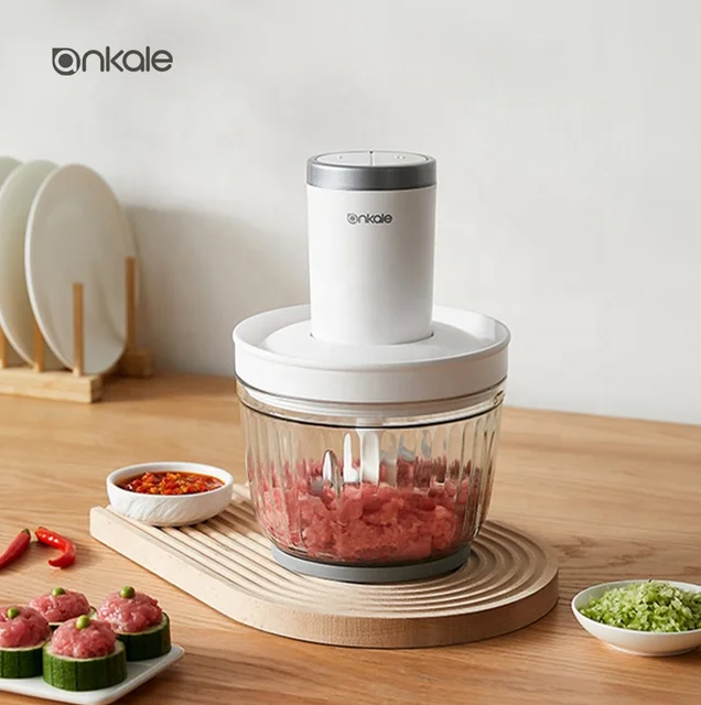 Household electric food chopper meat grinder durable glass bowl easy cleaning Multifunctional vegetable grinder