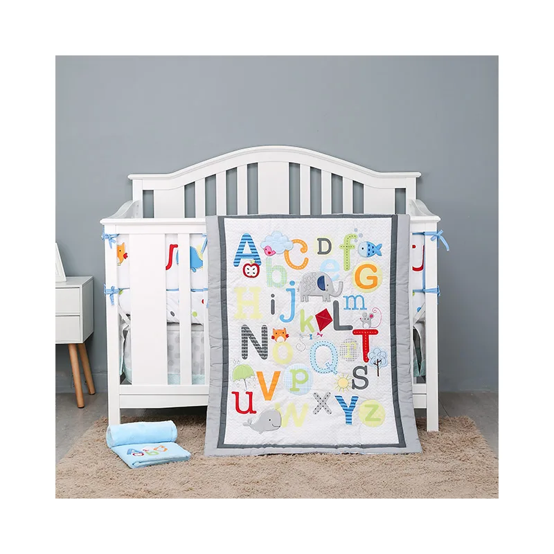 
 Тематический комплект для кормления кроватки, 4 предмета, постельные принадлежности, мягкие детские постельные принадлежности, 100% органический хлопок  