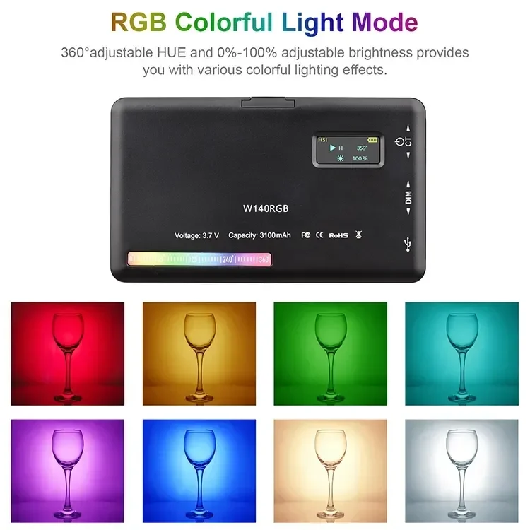 Nueva Cámara RGB LED anillo de luz 2500K-9000K regulable a todo Color LED Video luz fotografía Video estudio para cámara DSLR Luz