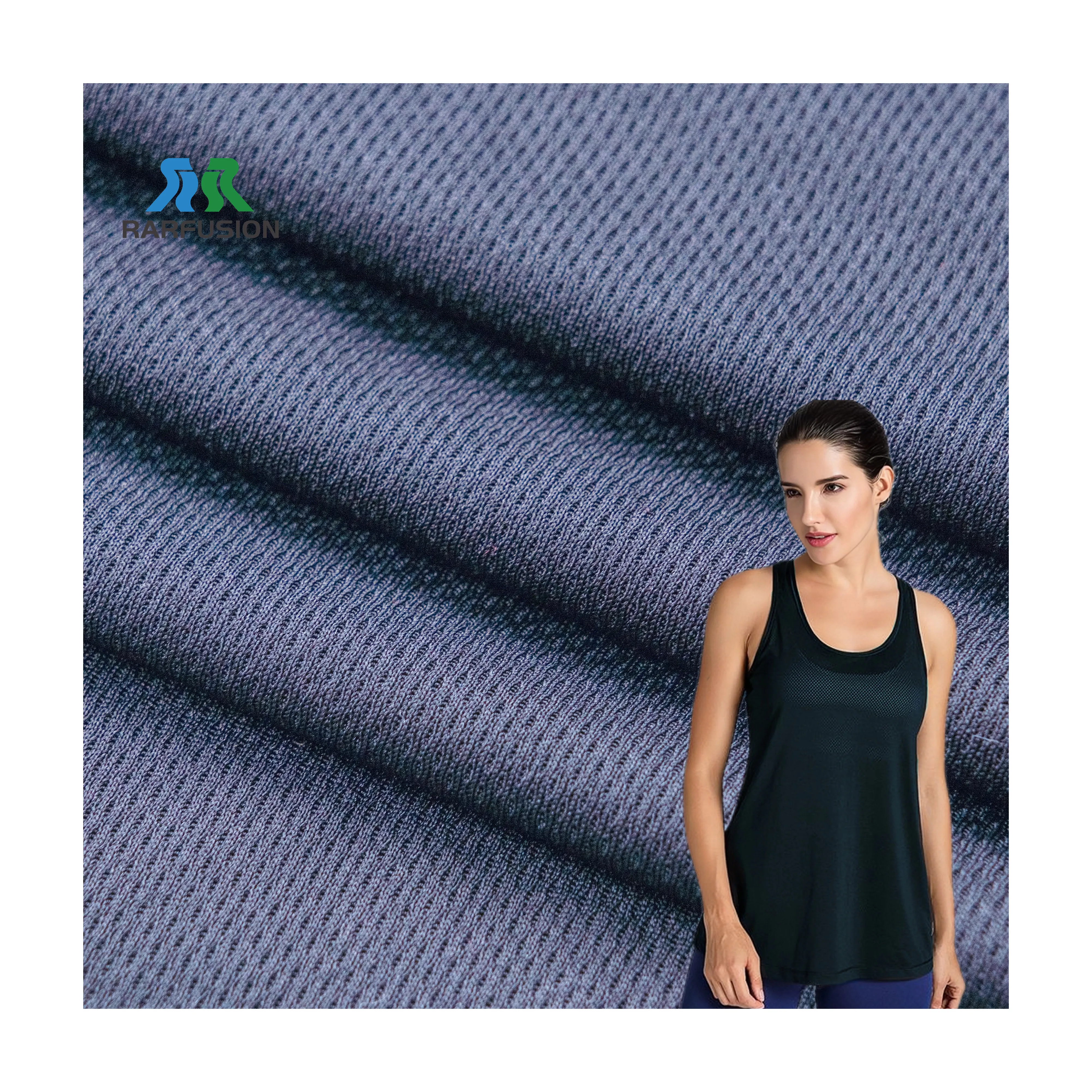 Quick Drying Stretch Birds Eye Fabric Knitting Plain Spandex Weft Knit Small Holes Square Mesh Fabric for Sportswear