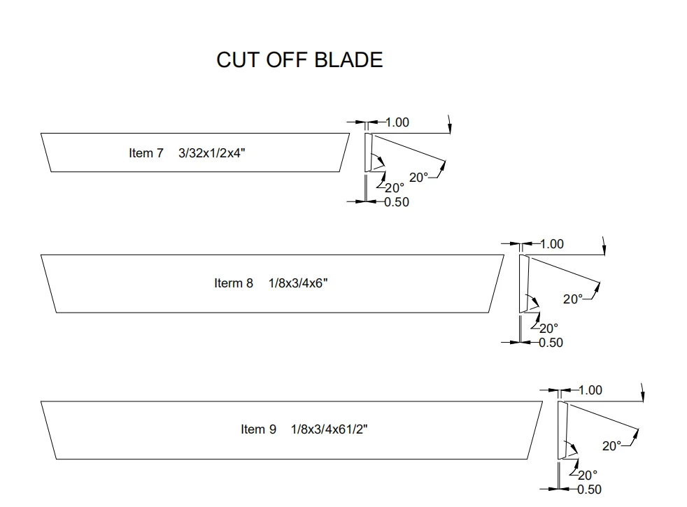 HHIP 2000-6070 1/4 X 7/8 X 6 Inch HSS Parallel Type Cut-Off Blade P6 