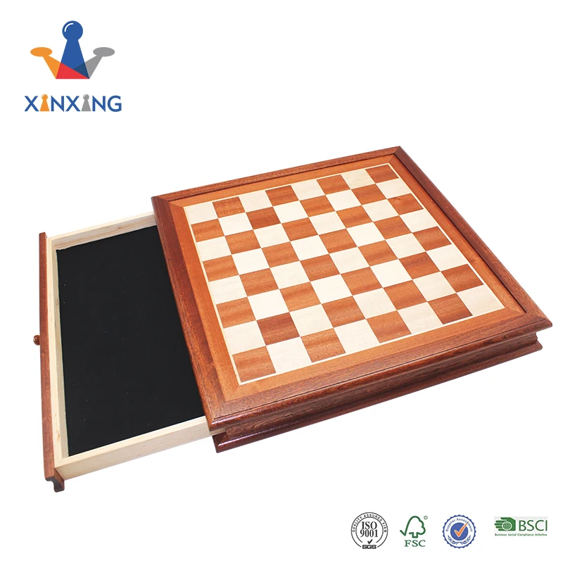 Schach Schachspiel Hölzerne Schachbox Schachbrett Schach-Stück  Aufbewahrungsbox Mit Schublade 16 Slot Eingebautes Speicherfach Für  Schach-Set-Spiel