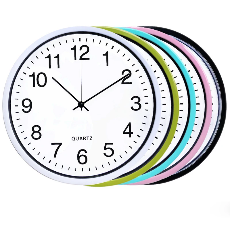 12 Inch Printed Face Battery Operate Plastic Round Quartz Custom Wall Clock