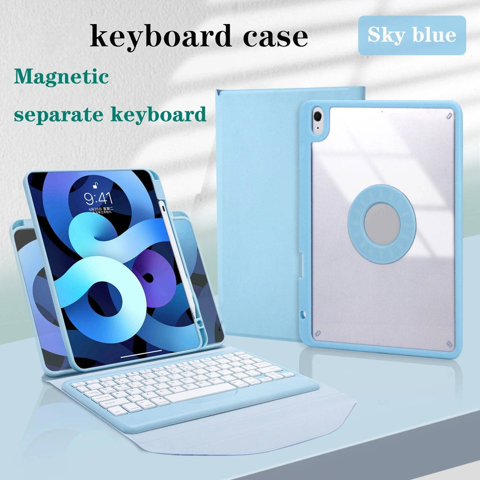 product tablet case for ipad pro 129  keyboard case with trackpad wireless bluetooth for air5 magnetic rotation laudtec-28