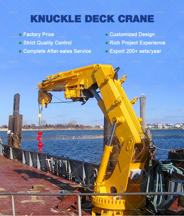 Marine Lifting Yacht Crane Marine Hydraulic Knuckle Telescope Fold