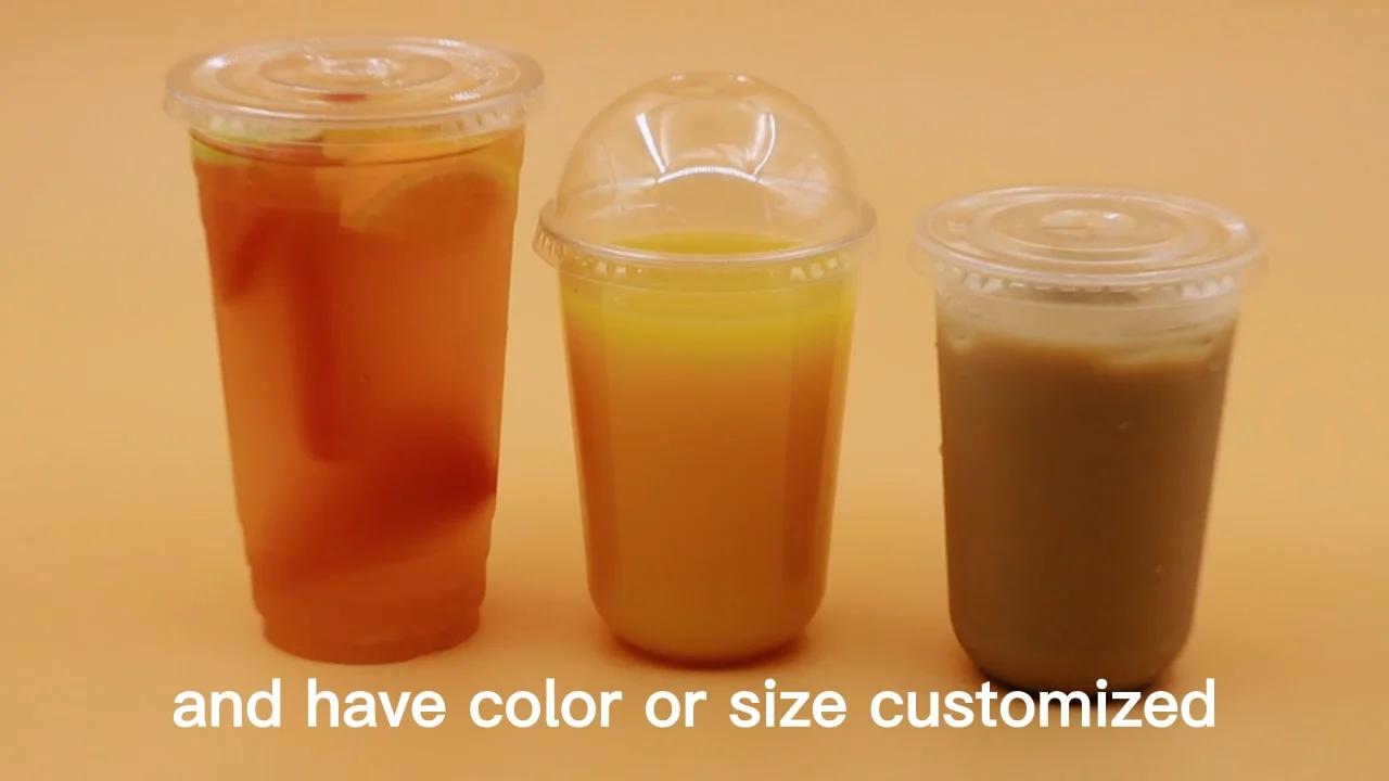 12oz 16oz 20oz 24oz Custom Printed Plastic Bubble Tea Cup Take Away