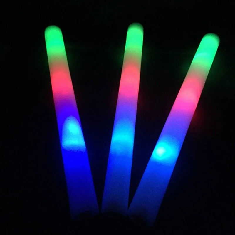 5PCS LED Light Sticks Bulk Colorful RGB Glow Foam Stick Cheer Tube Dark  Light for Xmas Halloween Birthday Wedding Party Supplies
