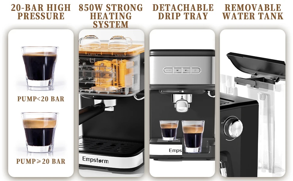 Best Selling Espresso Coffee Maker Italian Coffee Machine 15 Bar