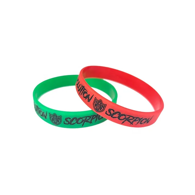 Good quality custom debossed logo silicone bracelet promotional wristbands