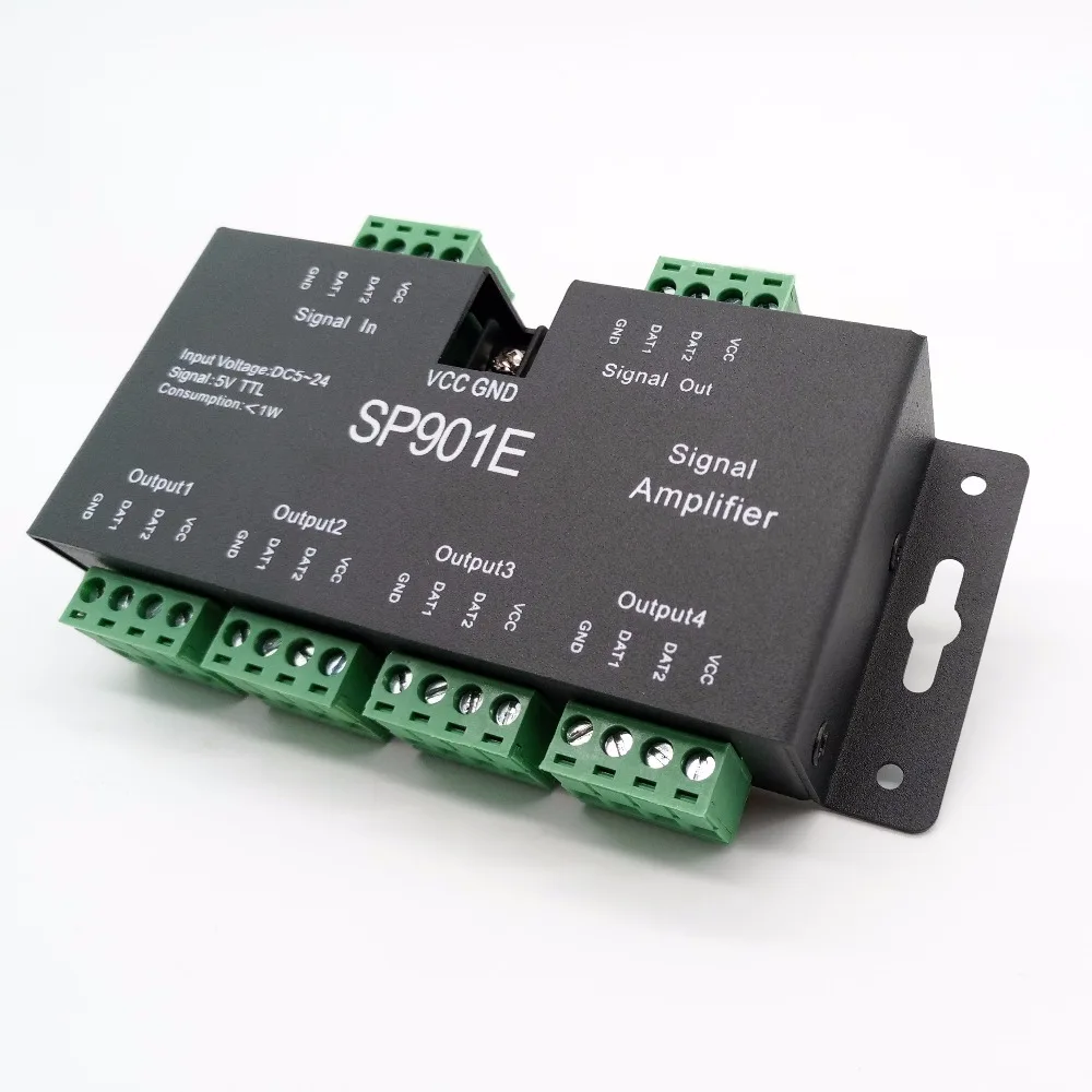 Sp901e Spi Signal Amplifier Dc5-24v For Ws2812b Ws2811 Ws2813 Pixel Rgb ...