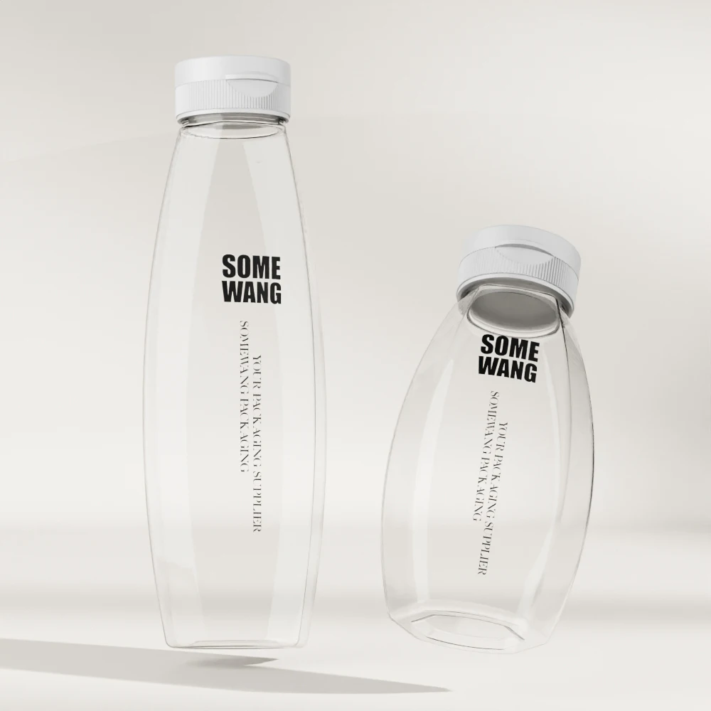 250ml 400ml Food Packaging Containers PET Honey Bottle Empty Plastic Squeeze Sauce Bottles