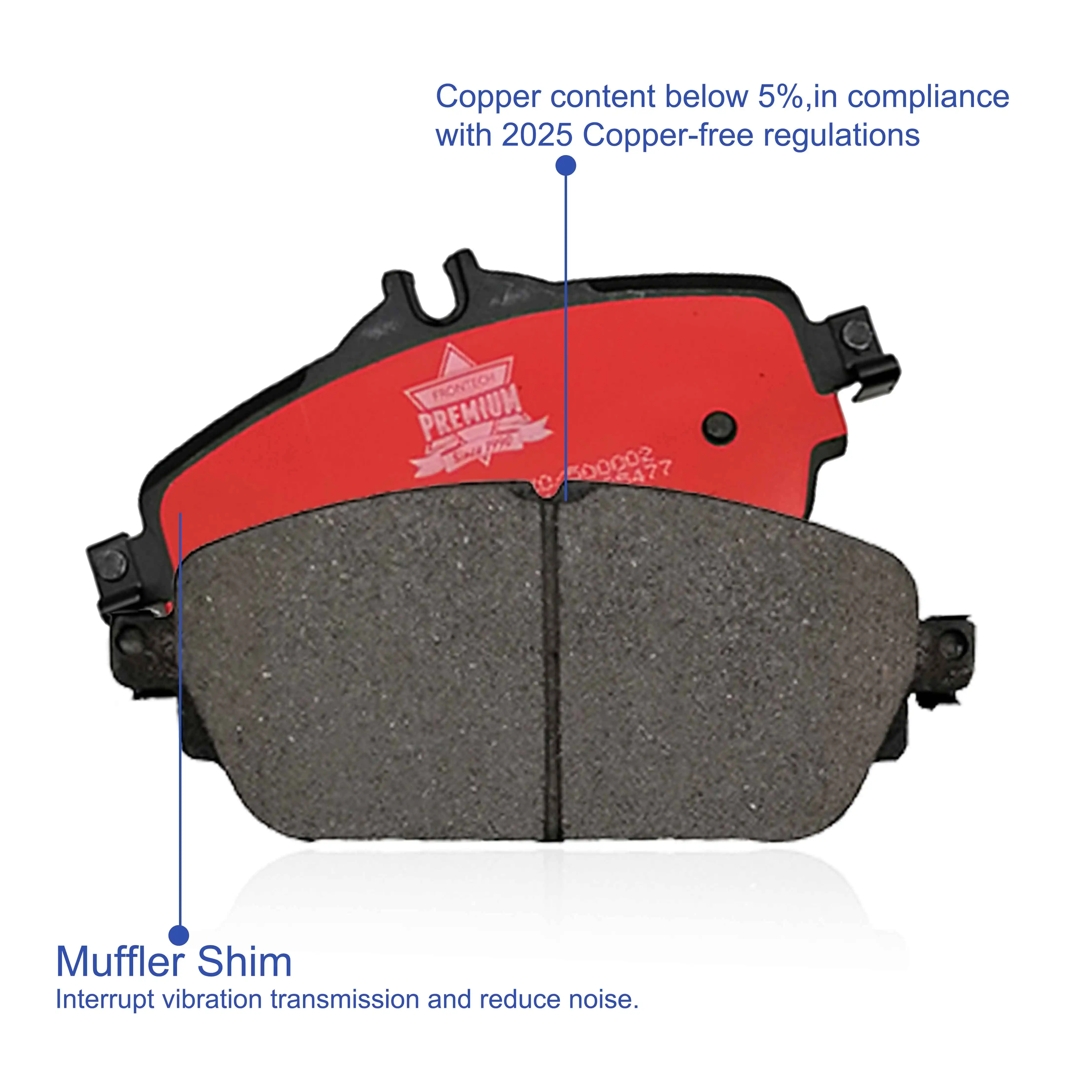 Wholesale Frontech Advanced Brake Pads Kit for Jetour X70 Isuzu Dmax Peugeot 508 Auto Parts High-Quality D863-7688 Shim