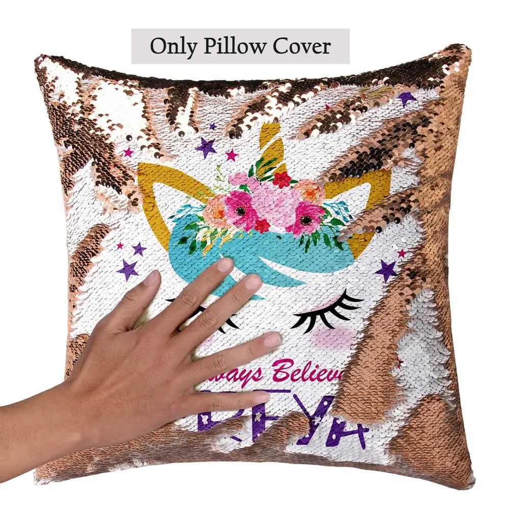 glitter flip pillow