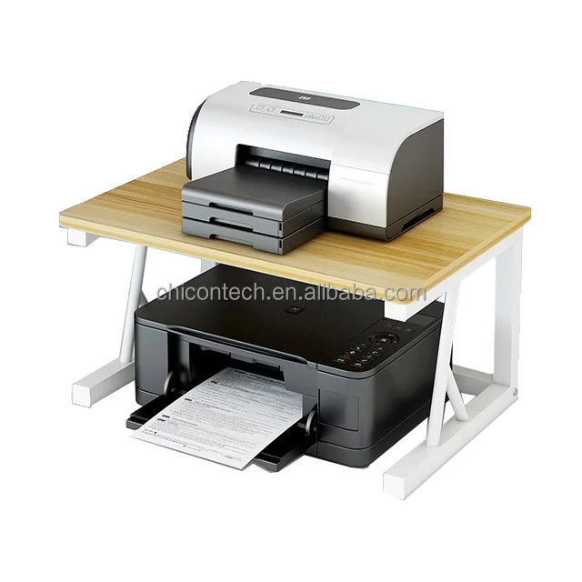 TZEUSER Soporte para impresora de 2 niveles con estante de escritorio de almacenamiento adecuado para oficina y hogar de 21 pulgadas muy grande 