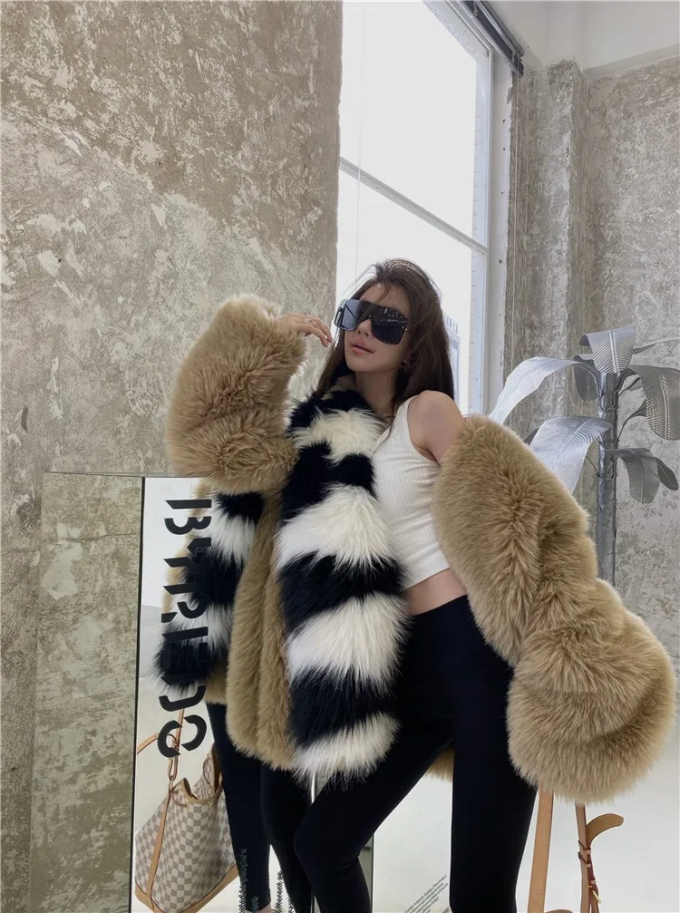 Faux Fur Womens Winter Coat Trends 2021 Winter Fashion 2021 Plus Size Woolen Plaid Poncho Long Coat Fur Lapel Cuff  Faux Fur Trim Jacket Women Buy Product On
