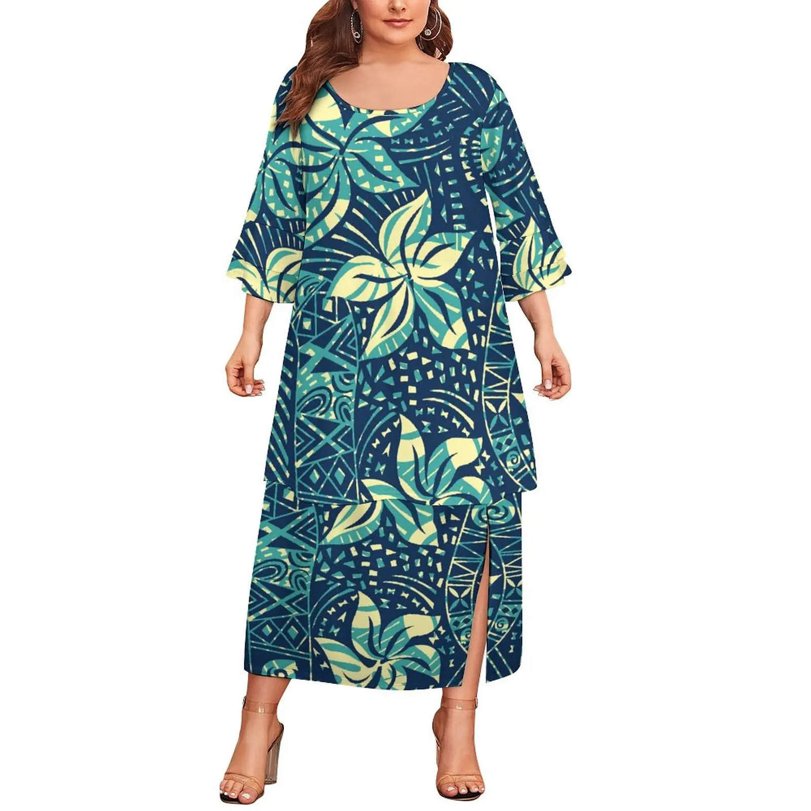 New Design Hawaii Polynesian Puletasi Plus Size Dress Skirts Sets Top ...